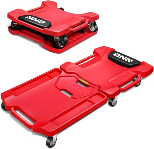 Miniatura 8 de DNA Motoring 38 pulgadas de plástico de perfil bajo con ruedas para garaje con bolsillos laterales y 6 ruedas, azul, TOOLS-00391
