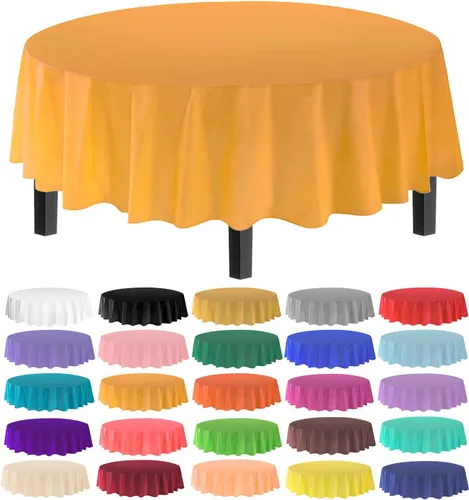Miniatura 34 de allgala Mantel desechable a prueba de agua, paquete de 6 manteles de 54 x 108 pulgadas, marrón, para fiestas, cumpleaños, bodas, picnic, fiestas