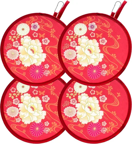 Miniatura 11 de MXY Ventilador plegable redondo plegable de mano para verano, ventilador de mano plegable portátil para uso diario, fiesta, boda, hogar, concierto