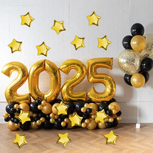 Miniatura 6 de Globos de estrella, 50 globos de aluminio dorados en forma de estrella de 10 pulgadas para fiesta de cumpleaños, ceremonia de graduación, boda