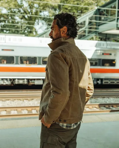 Miniatura 3 de Huckberry Flint and Tinder Chaqueta de Camionero Encerada con Forro de Franela para Hombre, Chaqueta para Hombre Resistente al Agua y a la Intemperie