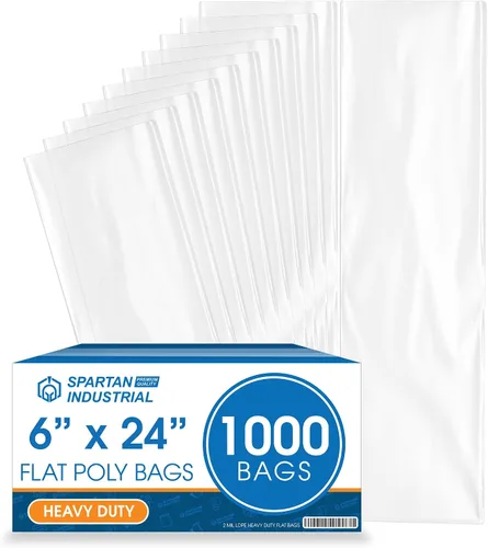 Miniatura 10 de Bolsas de polietileno planas de extremo abierto de 3 x 12 pulgadas (1000 unidades) – Bolsas de plástico transparentes termosellables de 2 mil