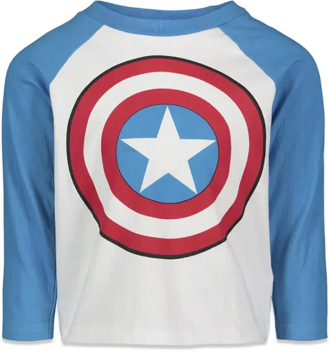 Miniatura 2 de Marvel Avengers Spider-Man Iron Man Capitán América Hulk Black Panther Miles - Paquete de 2 camisetas de manga larga para niños pequeños y grandes