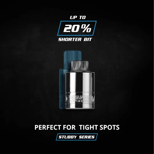 Miniatura 2 de Capri Tools Zócalo de punta cuadrada triple M10 Stubby XZN de 0.394 in, unidad de 3/8 pulgadas, 0.394 in (M10) rechoncho (CP30356)