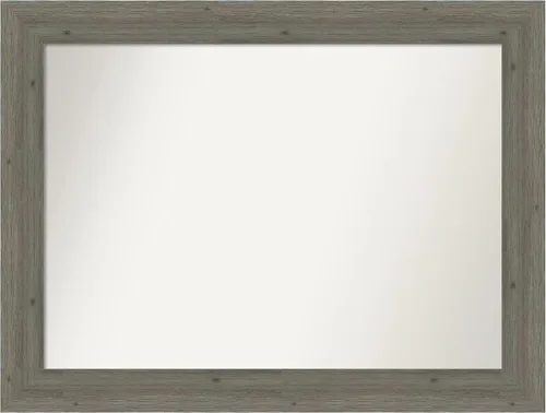 Miniatura 351 de Amanti Art Espejo de pared personalizado no biselado (24.5 x 24.5 pulgadas), marco gris marrón alta, varios tamaños personalizados, espejo de baño
