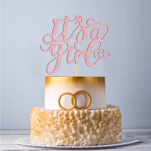 Miniatura 6 de Decoración para tartas con texto en inglés "It's a Girl" para baby shower, revelación de género, suministros para fiesta de primer cumpleaños