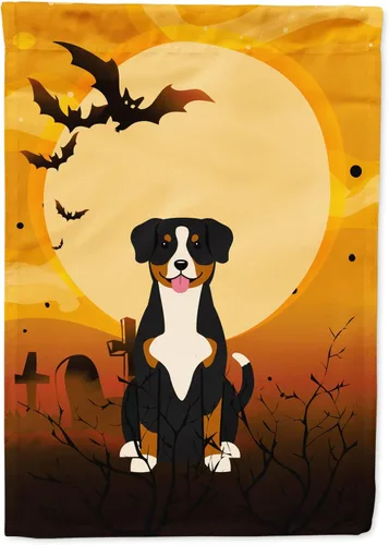 Miniatura 88 de Caroline's Treasures BB4307GF - Bandera de Halloween Airedale para jardín, bandera decorativa para patio exterior, obras de arte de patio, macizos