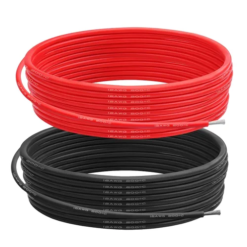 Miniatura 14 de Cable eléctrico de silicona calibre 14 AWG (rojo de 10 pies y negro de 10 pies) suave y flexible núcleo de cobre estañado de 0.003 in, alambre