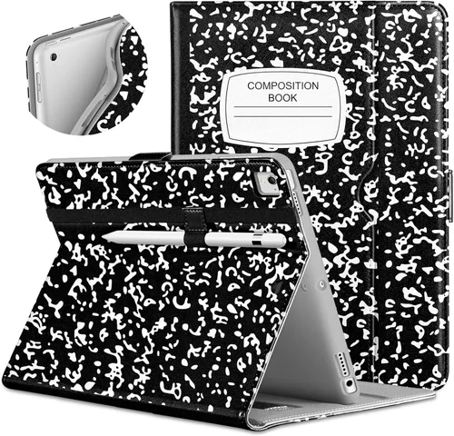 Miniatura 28 de DTTO para iPad de 9.7 pulgadas 5ª/6ª generación 2018/2017 con soporte para Apple Pencil, funda de piel premium con función atril para iPad de 9.7