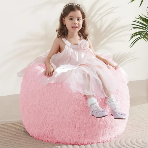 Miniatura 28 de Bean Bag Cover (No Filler) Soft Faux Fur Stuffed Animal Bean Bag Storage, Fluffy Plush Bean Bag Chair Cover Washable, Comfy Bean Bag Covers for Dark