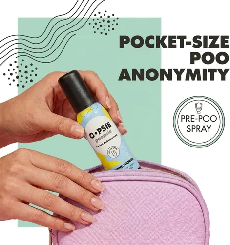 Miniatura 3 de Oopsie Poopsie Aerosol para inodoro – Antes y después de ir – Spray neutralizador y eliminador de olores de baño, tamaño de viaje con aceites