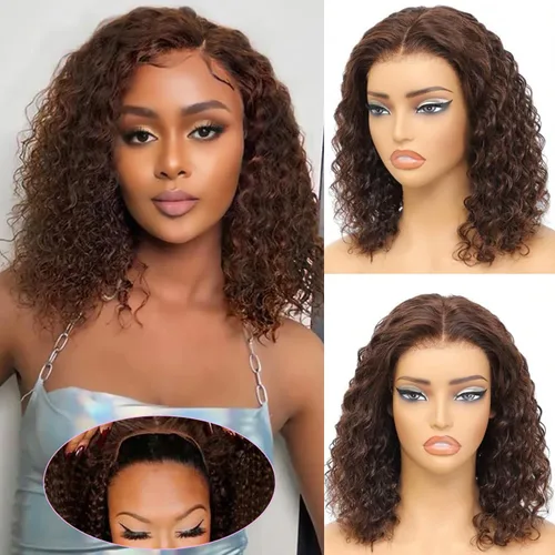 Miniatura 9 de Peluca de encaje frontal sin pegamento Fronbanis, peluca de cabello humano sin pegamento, pelucas de cabello humano pre-depiladas y pre-cortadas