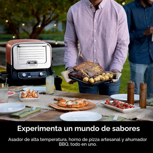 Miniatura 8 de Horno de pizza de leña al aire libre Ninja, asador eléctrico portátil 8 en 1, calienta hasta 700°F, 5 configuraciones de pizza artesanal, caja