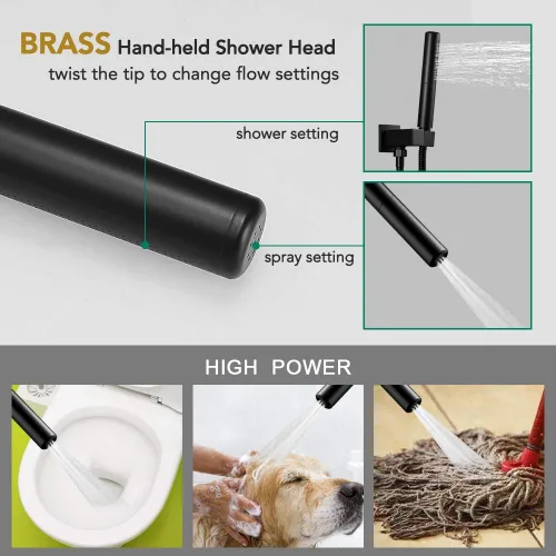 Miniatura 5 de Hoimpro Juego de sistema de ducha con cabezal de ducha mezclador de lluvia de baño de 12 pulgadas y ducha de mano montada en la pared, combo