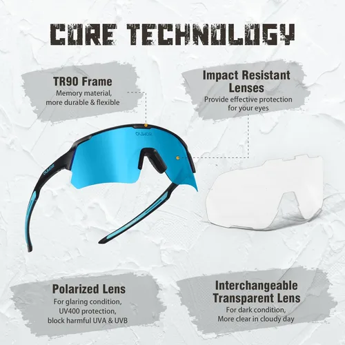 Miniatura 2 de Gafas de ciclismo polarizadas para hombres, mujeres y jóvenes, UV400, gafas de sol para bicicleta de montaña, MTB, correr, pesca, béisbol
