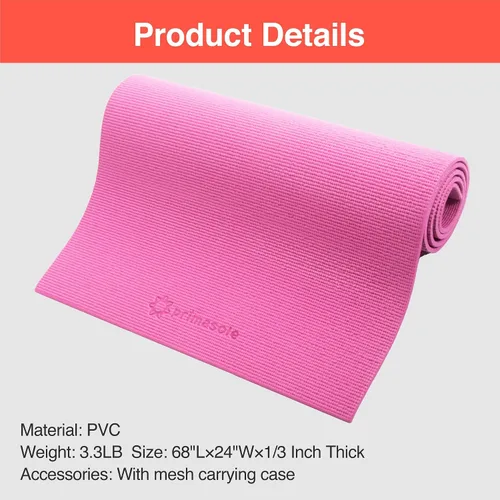 Miniatura 6 de Esterilla de yoga Primasole con correa de transporte para yoga, pilates, fitness y ejercicios en el suelo en casa y gimnasio, antideslizante, 9