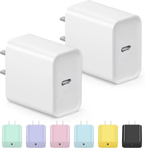 Bloque de cargador USB C para iPhone 17, cargador tipo C, paquete de 2 cargadores para iPhone Air/17/17 Plus/17 Pro/17 Pro Max/16/16 Plus/16 Pro/16