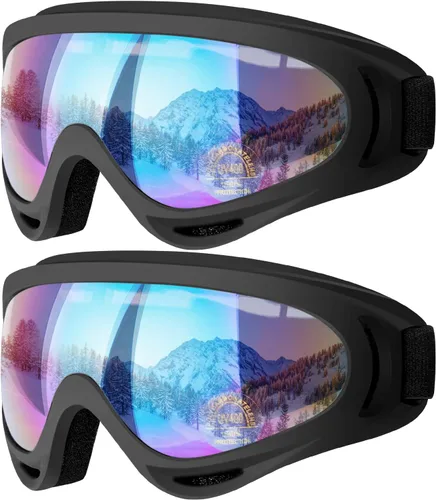 Gafas de esquí, gafas de esquí, gafas de snowboard para hombres, mujeres, jóvenes y niños 02.Multicolor/Multicolor
