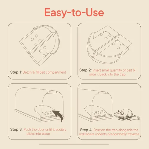 Miniatura 3 de Campior Humane - Trampa para ratones, paquete de 1, trampas para ratones vivos para atrapar y liberar para interiores y exteriores, segura