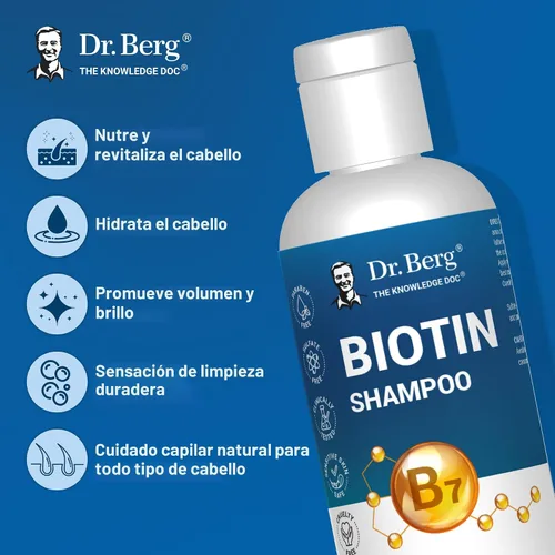 Miniatura 3 de Dr. Berg - Champú de biotina para hombres y mujeres (fórmula mejorada de alto rendimiento), probado y certificado de forma independiente, sin