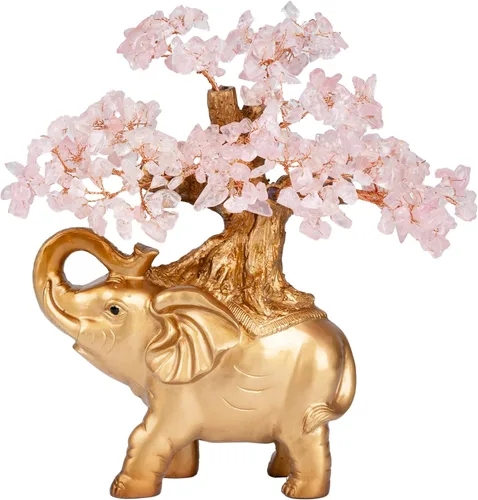 Miniatura 16 de Árbol de Dinero de Cristal de Amatista GEMBOURY en Estatua de Elefante Dorado, Bonsái Grande de 43 cm de Árbol de la Vida, Regalo de Decoración