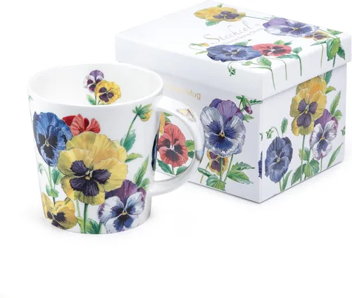 Miniatura 4 de Grace Teaware Taza de Café/Té de Porcelana de Hueso Individual de 16 Onzas en Caja de Regalo (Mariposa Dahlia)