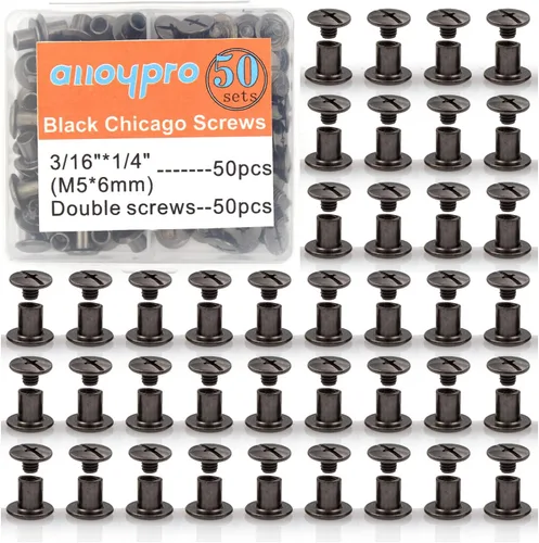 Pistola Metal Chicago Tornillos de encuadernación surtido, kit surtido de remaches de clavos, botón de Chicago, decoración de cuero, encuadernación