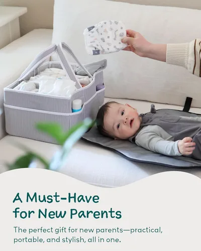 Miniatura 6 de Lily Miles Organizador de pañales para bebé, cesta de regalo para baby shower para niños o niñas recién nacidos, artículos imprescindibles