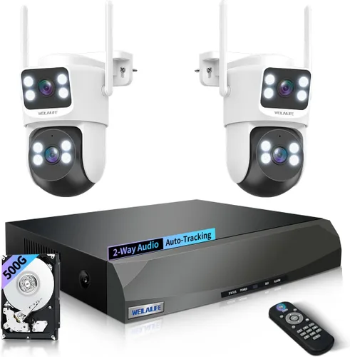 Miniatura 13 de Sistema de seguridad todo en uno: cámaras de seguridad PTZ de 4 MP inalámbricas para exteriores, sistema de cámara de seguridad WiFi para el hogar