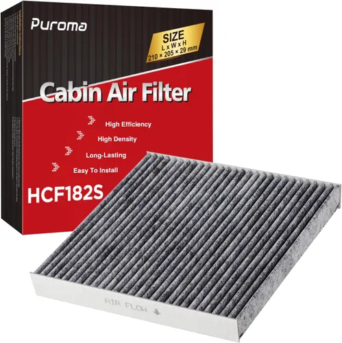Puroma Paquete de 1 filtro de aire de cabina con carbón activado de repuesto para CP182, CF11182, compatible con Honda CR-V, Civic, Accord, Odyssey,