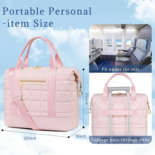 Miniatura 2 de BLUBOON Bolsas de viaje con cremallera, bolsa de lona para mujer, bolsa de fin de semana para mujer, bolsa de lona para llevar en la bolsa de lona