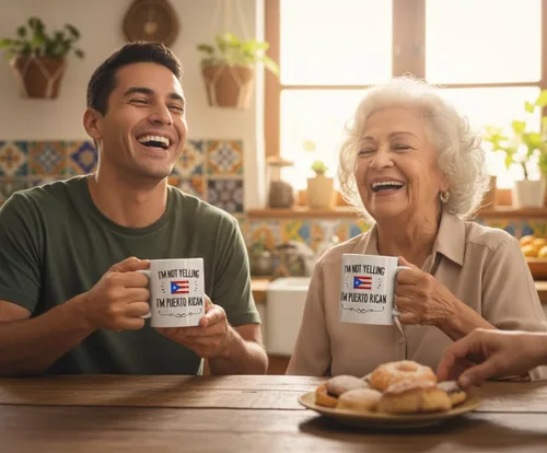 Miniatura 4 de Casitika Recuerdos y Regalos Graciosos de Puerto Rico. No Estoy Gritando, Soy Puertorriqueño Taza de Café. Idea de Regalo para Hombres y Mujeres