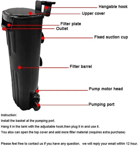 Miniatura 3 de LONDAFISH Filtro de tortuga de nivel de agua ultra bajo, filtro sumergible de acuario de 600 l/h con oxigenación en cascada, funcionamiento