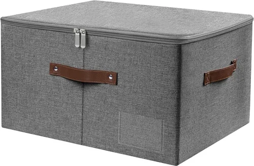 Miniatura 35 de Lucky Monet 1 contenedor de almacenamiento con tapas de cremallera de 10 x 8 x 7 pulgadas, cajas de almacenamiento plegables de tela con tapa