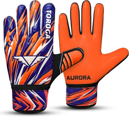 Miniatura 7 de Guantes de portero – Guantes de fútbol de agarre fuerte con protección doble en la cintura y palma de látex antideslizante – Cómodos para niños, Cian