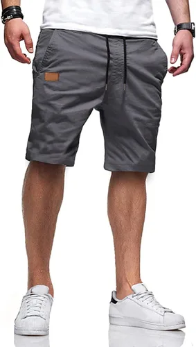 JMIERR - Pantalones cortos informales para hombre, pantalones cortos de golf, pantalones chinos con cordón, de tela de sarga elástica, para verano y