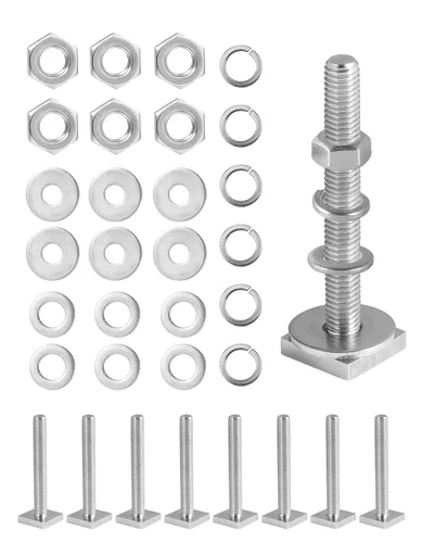 Miniatura 11 de Pernos de ranura en T para barras de techo, plataforma, cesta de carga, adaptador de perno cuadrado en T de acero inoxidable para asegurar
