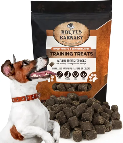 BRUTUS & BARNABY Golosinas de entrenamiento para perros, batata y pollo, golosinas bajas en calorías saludables y totalmente naturales, ideales para