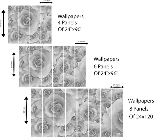 Miniatura 6 de EGD Papel tapiz floral en blanco y negro, decoración de habitación para despegar y pegar, decoración de papel de pared para sala de estar
