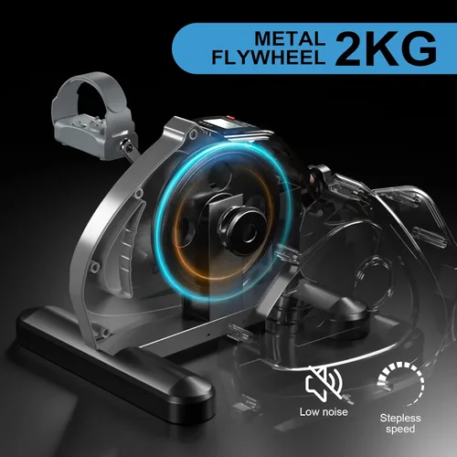 Miniatura 2 de Pedal de Bicicleta para Debajo del Escritorio, Mini Bicicleta de Ejercicio Portátil para el Hogar con Volante de 5LBS, Pedal Sentado para Personas