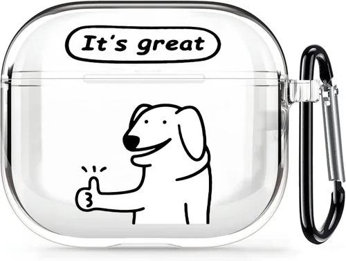 Miniatura 27 de Funda transparente para AirPods de 2ª generación de 1ª generación, diseño de gatito kawaii para mujeres, hombres y niños, funda de carga de TPU