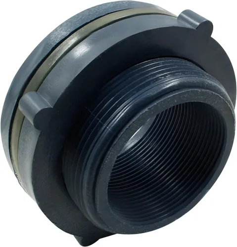 1 unidad Accesorio de Mamparo NPT2 de PVC, Conector de Tanque de Agua de Plástico de 2 Pulgadas con Rosca Pasante para Barriles de Lluvia, Acuarios,