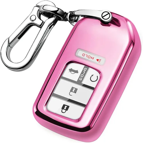 Miniatura 8 de QBUC Funda para llavero Honda con llavero, TPU suave, protección completa, compatible con Honda Accord Civic CRV HRV Pilot Odyssey Passport Smart