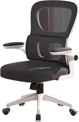 Miniatura 10 de Ergonomic Swivel Gaming Chair High Back Mesh Computer Desk Office Chair with Flip-Up Armrests and Elastic Lumbar Support, Space-Saving Design for C