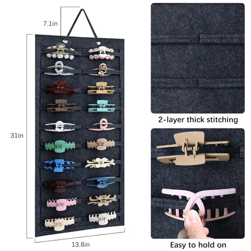 Miniatura 2 de SMUK Organizador de pinzas para mujeres, soporte colgante para pinzas de pelo para niñas, soporte de almacenamiento para horquillas de arcoíris