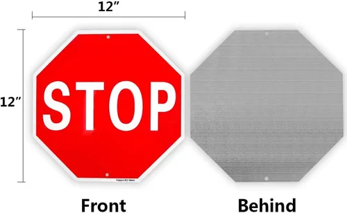 Miniatura 2 de Enjoyist - Señal de parada de la calle Señal de advertencia lenta 12"x 12" de aluminio libre de óxido de 40 mil – Reflectante, protegida contra