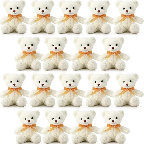Miniatura 7 de Lenwen 18 animales de peluche de oso a granel de 12 pulgadas, peluche suave, pequeño juguete de peluche para niños y niñas, baby shower, San Marrón