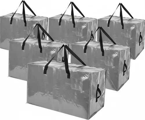 Miniatura 8 de Shappy 6 bolsas de almacenamiento de Navidad resistentes extra grandes para decoración de Navidad, bolsas de almacenamiento