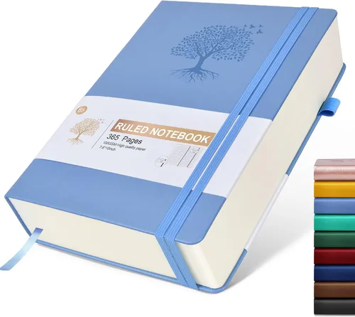 Miniatura 33 de Cuaderno Diario con Líneas - 365 Páginas A5 Cuaderno Grueso para Escribir para Hombres y Mujeres, Cuaderno con Rayas Universitarias, Diario de Cuero