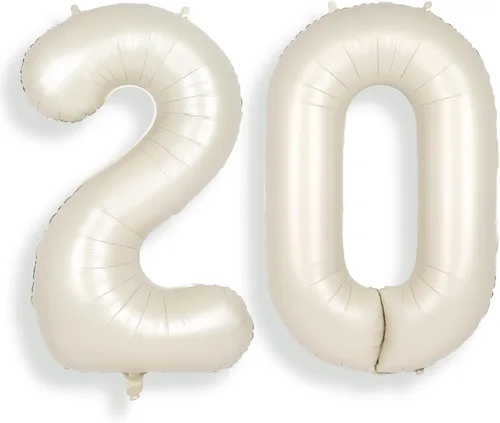 Miniatura 35 de SUWEN Globos de helio grandes de 102 cm (40 pulgadas) con letra S en color crema. Globos grandes de papel de aluminio con letra en helio, de A a Z.
